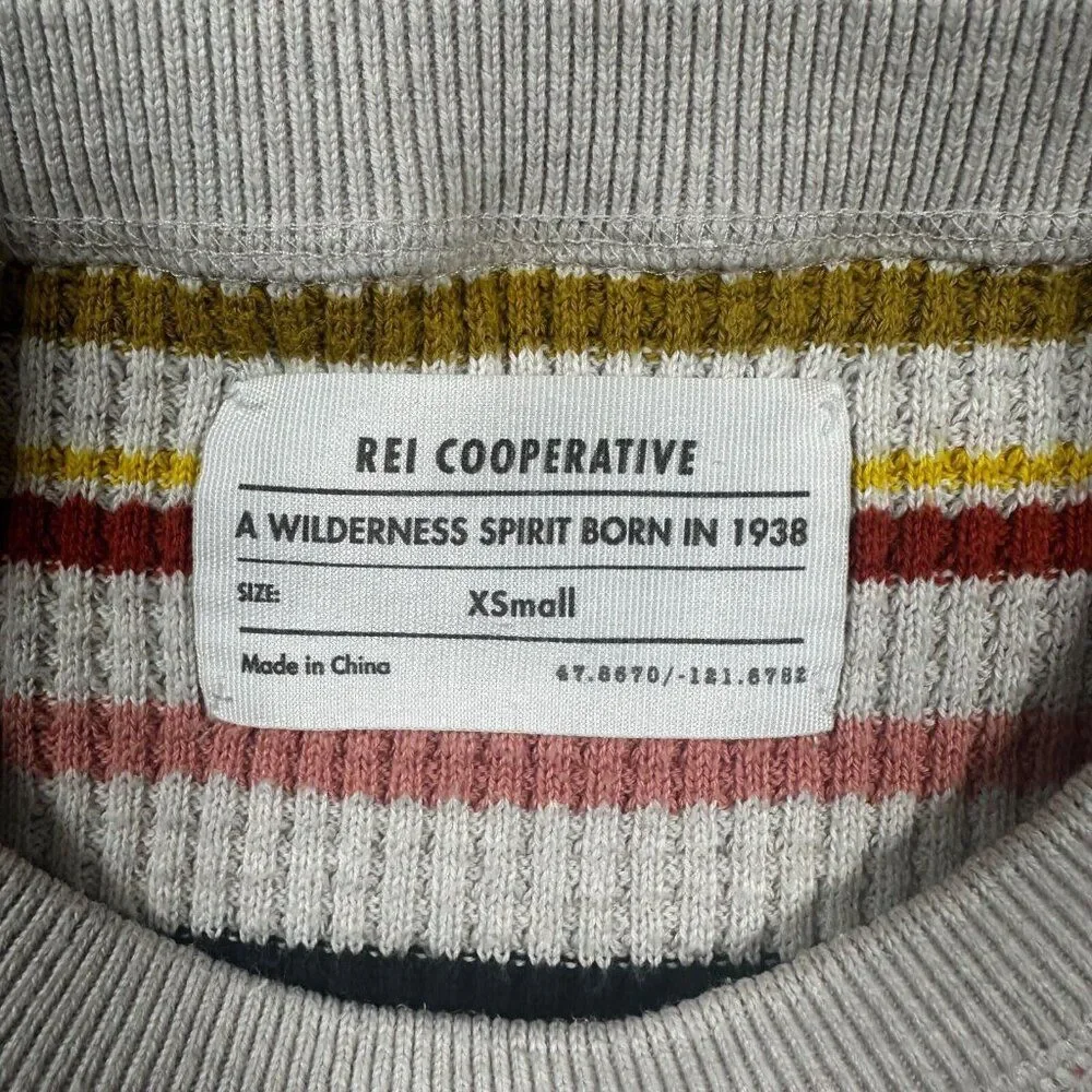 REI Co-op Women's XS Wallace Lake Striped‎ Waffle Sweater multicolor